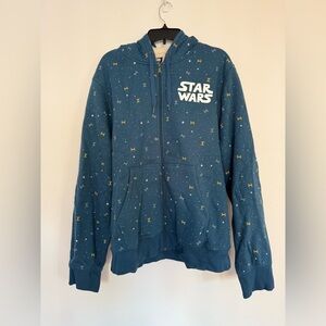 Star Wars Men’s Navy Blue Sherpa-Lined Full-Sip Hoodie Sweatshirt
